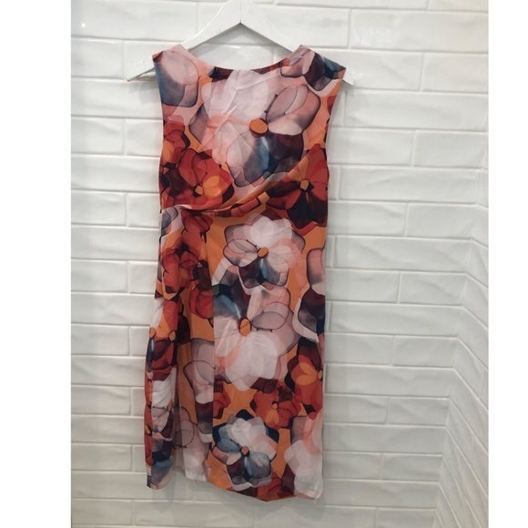 EVA Franco Cap Sleeve Side Ruched Print Dress - Picture 4 of 7